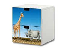 Lade das Bild in den Galerie-Viewer, &quot;Tierwelt Afrika&quot; Aufkleber für Kommode IKEA STUVA - S2K16
