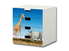 Lade das Bild in den Galerie-Viewer, &quot;Tierwelt Afrika&quot; Aufkleber für Kommode IKEA STUVA - S4K16
