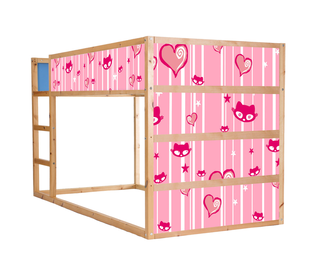 Pink Cat Möbelsticker / Aufkleber für KURA von IKEA - IM208