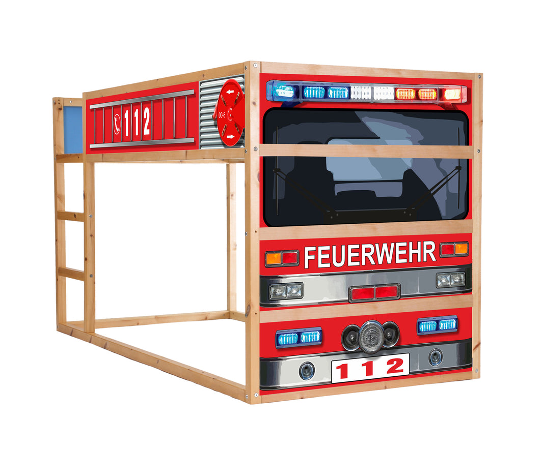 Feuerwehrauto Möbelsticker / Aufkleber für KURA von IKEA - IM209