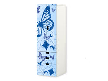 Lade das Bild in den Galerie-Viewer, &quot;Blue Butterfly&quot; Aufkleber IKEA STUVA (Schrank, Kommode) - SC3K27
