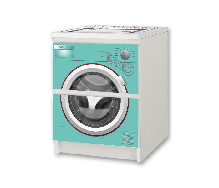 Kinderwaschmaschine türkis Aufkleber für die Kommode MALM von IKEA - NSD57