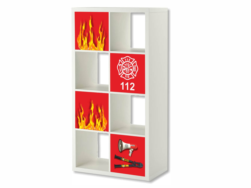 Feuerwehr Aufkleber für Regal EXPEDIT / KALLAX von IKEA - ER30