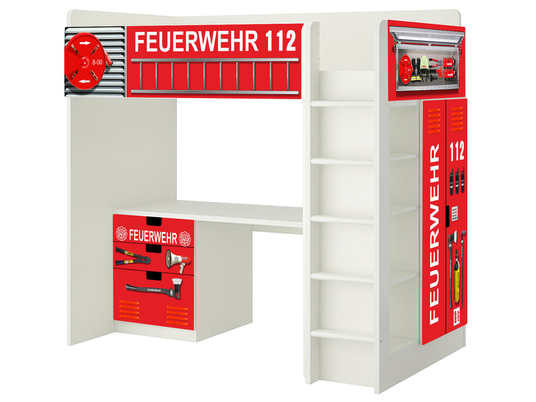 Feuerwehr Möbelfolie für IKEA STUVA / SMASTAD Hochbett SH01