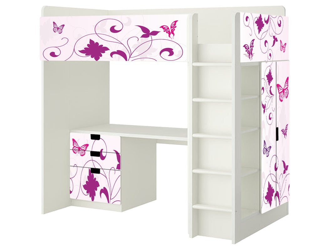 Butterfly Möbelfolie für IKEA STUVA / SMASTAD Hochbett SH06
