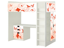 Lade das Bild in den Galerie-Viewer, Orange Butterfly Möbelfolie IKEA STUVA / SMASTAD Hochbett - SH11
