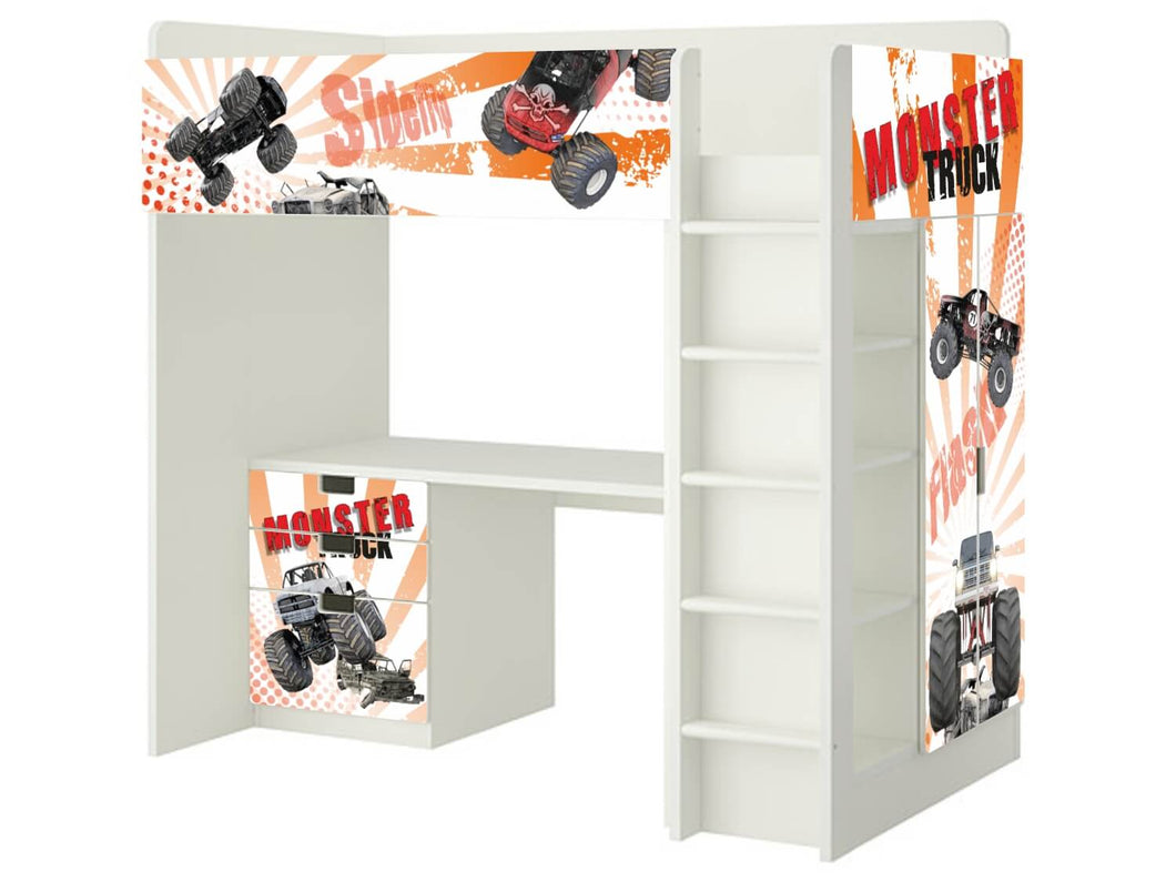 Monster Trucks Möbelfolie für IKEA STUVA / SMASTAD Hochbett SH19