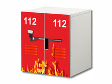 Lade das Bild in den Galerie-Viewer, &quot;Feuerwehr&quot; Aufkleber Kommode 2 Türen IKEA STUVA - STK02
