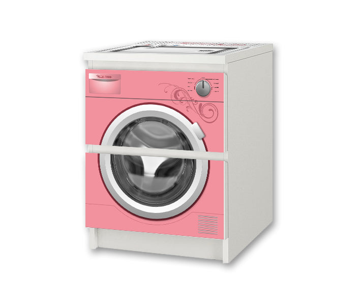 Kinderwaschmaschine rosa Aufkleber für die Kommode MALM von IKEA - NSD56