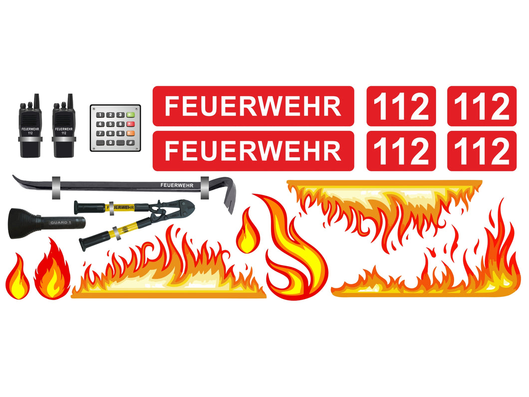 Feuerwehr Flammen - Möbelsticker Set - WTS46