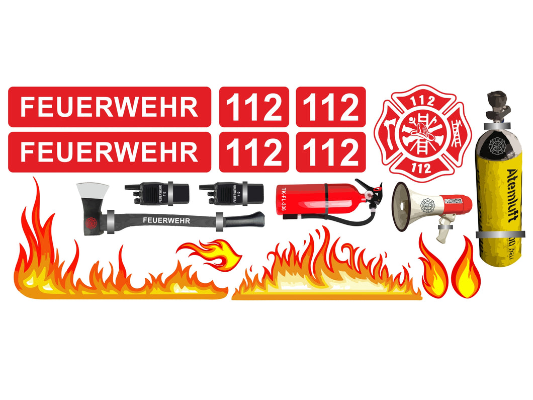 Feuerwehr Löschen - Möbelsticker Set - WTS47