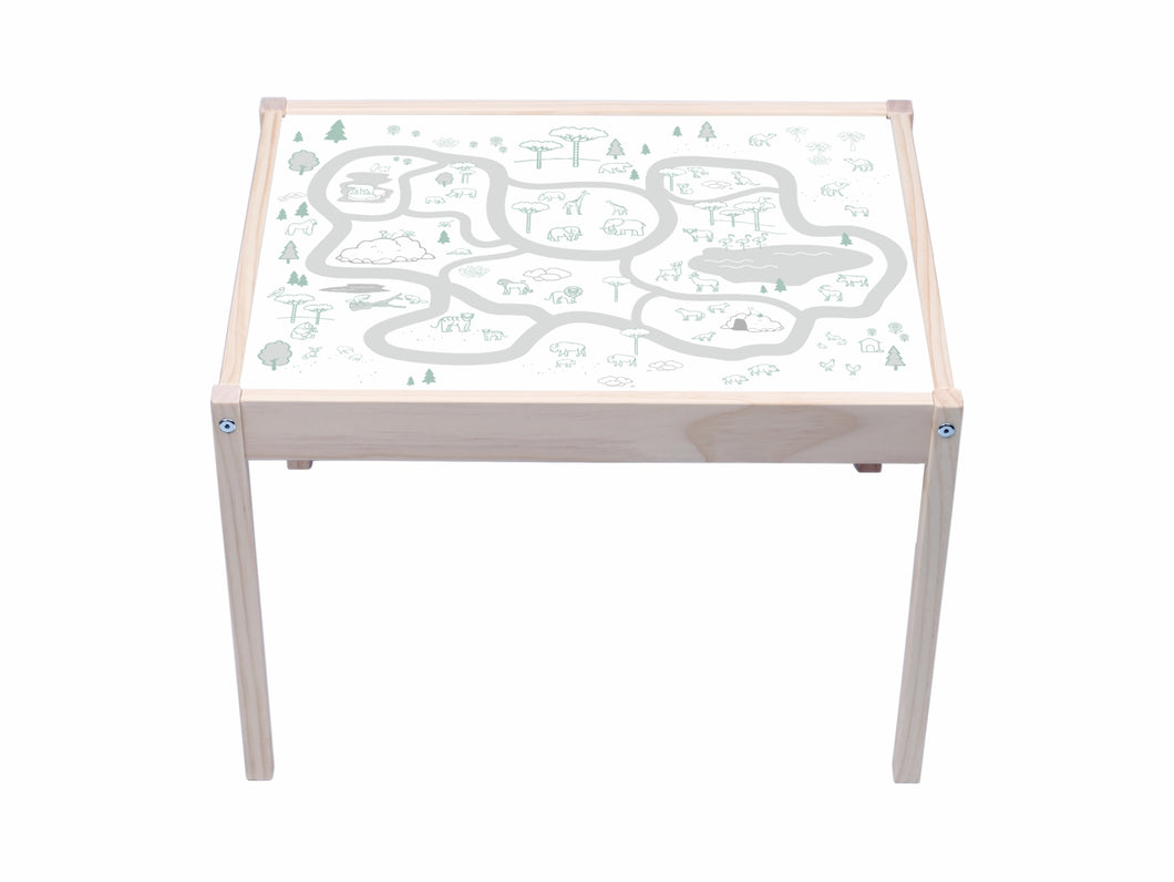 STIKKIPIX Lätt Tisch Aufkleber | KA23 | Zoo | passend für den Tisch LÄTT von IKEA (Tisch Nicht inklusive)