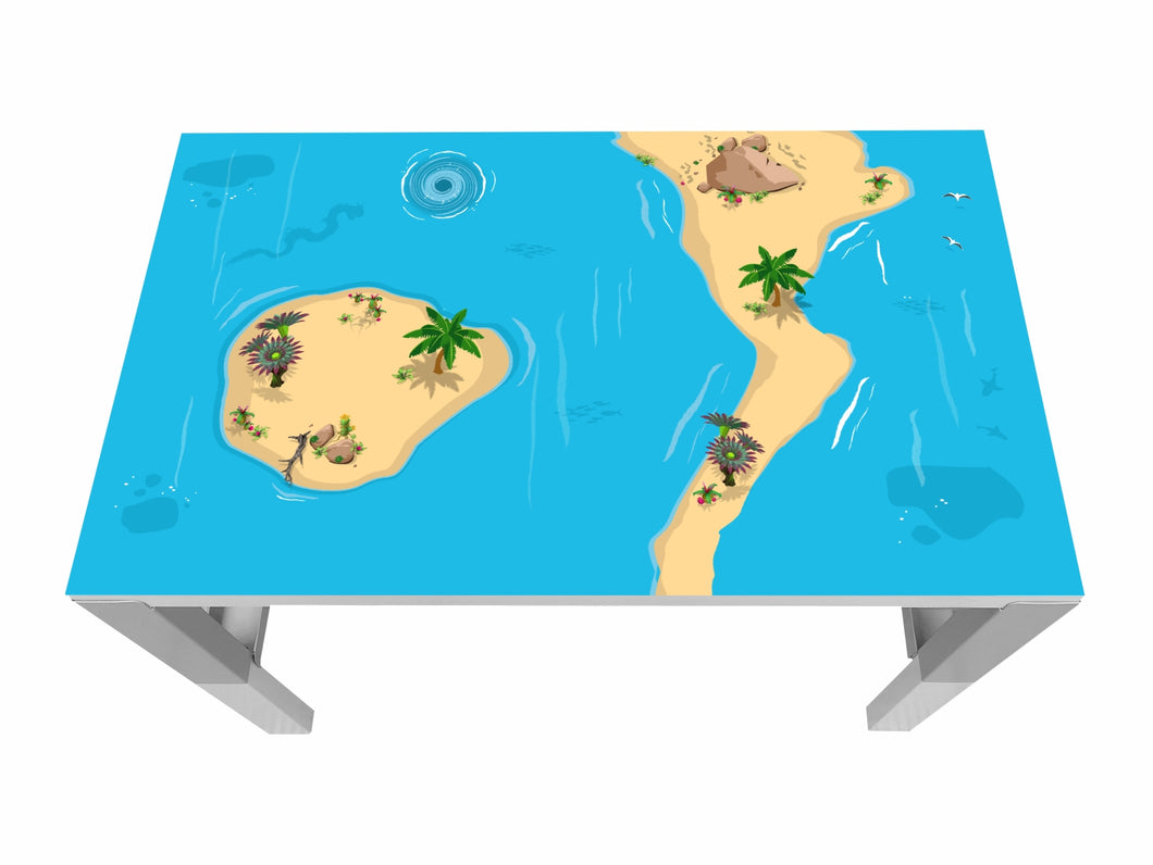 STIKKIPIX Pähl Tisch Aufkleber | Insel | passend für den Tisch PÄHL von IKEA (Tisch Nicht inklusive)