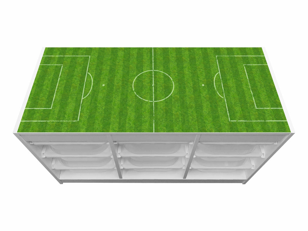 STIKKIPIX Trofast Regal Aufkleber | TF01 | Fußballfeld | passend für das Regal TROFAST von IKEA (Regal Nicht inklusive)