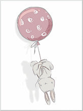 Lade das Bild in den Galerie-Viewer, Hasenherz mit Luftballon WBSK03 - Wandbilder für Ihr Kinderzimmer
