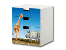 Lade das Bild in den Galerie-Viewer, &quot;Tierwelt Afrika&quot; Aufkleber für Kommode IKEA STUVA - S3K16
