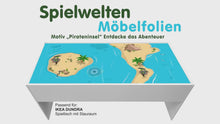 Laden und Abspielen von Videos im Galerie-Viewer, &#39;Pirateninsel&#39; Möbelfolie | DSWT03 | Aufkleber passend für den DUNDRA-Tisch von IKEA (Möbel nicht inklusive)
